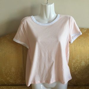 Blush pink crew neck tee